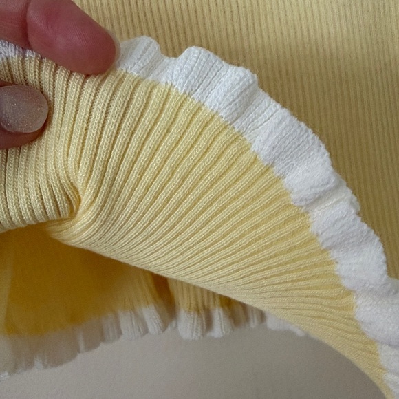 Yellow Ruffle Trim Top - Picture 7 of 8